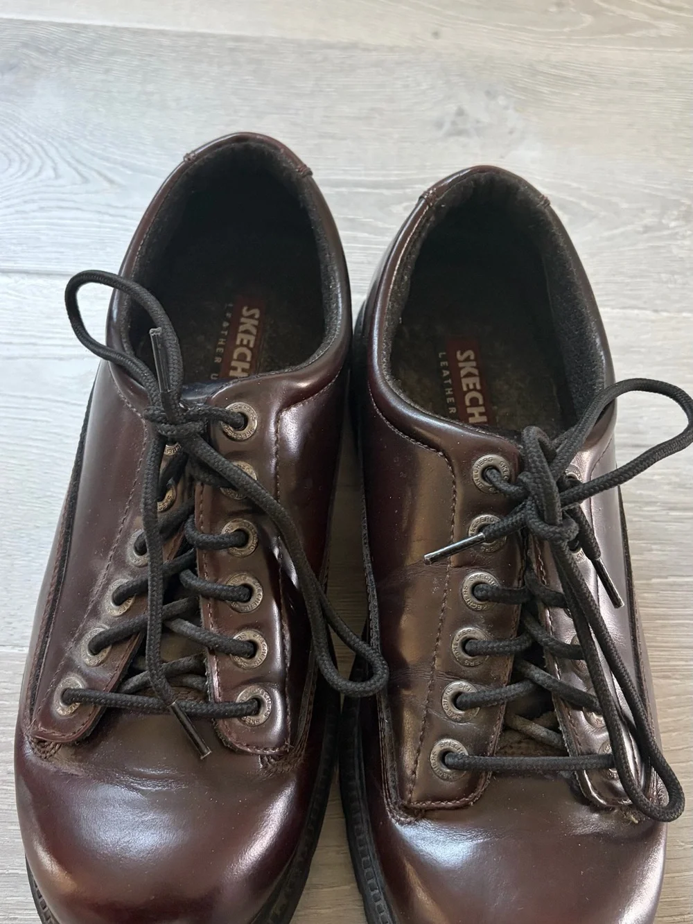 Skechers Brown Leather Lace Up Oxford Casual Dress Shoe Men's Size 12